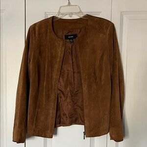 Alfani Genuine Suede Leather Brown Jacket